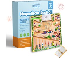 Elissio® Magnetisch Doolhof – Montessori Educatief Speelgoed – Fijne Motoriek & Hand-oogcoördinatie – Activiteitenbord voor Peuters en Kleuters – Vanaf 3 Jaar
