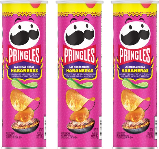Pringles Las Meras Meras Habaneras - 3 x 158g - USA - Voordeel verpakking - Pringles