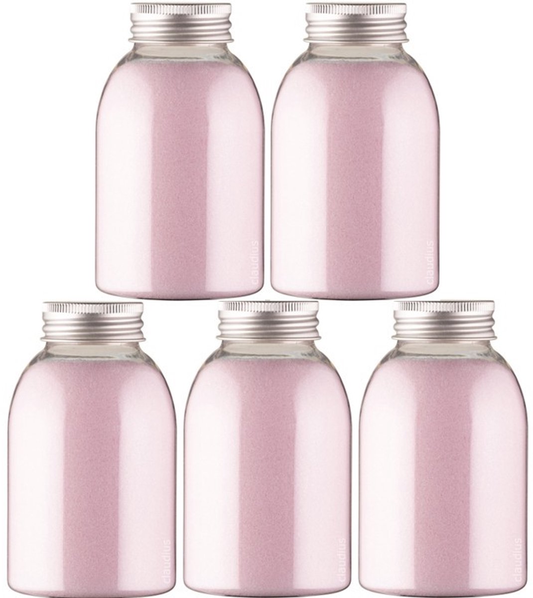 Scrubzout Rozen - 300 gram - fles met aluminium dop - Hydraterende Lichaamsscrub - set van 5 stuks