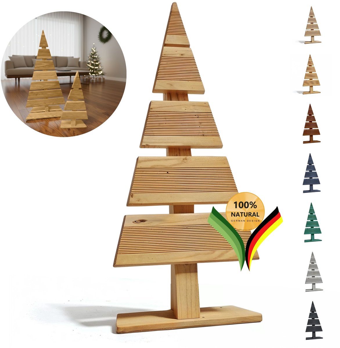be4nature Kerstboom Hout Hoogte 60 cm Voetbreedte 27 cm Alternatief Kerstboom Decoratie Houten Kerstbomen Kleine Houten Kerstboom Kerstmis Boom Lichtbruin