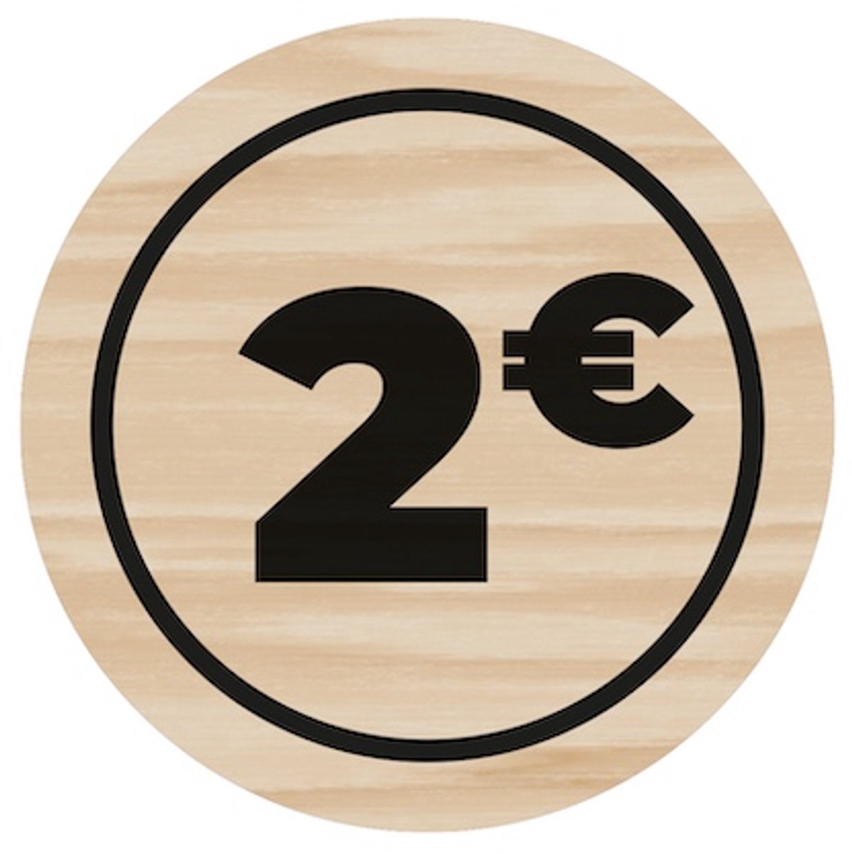 Houten Consumptie Munten | € 2 | 500 stuks