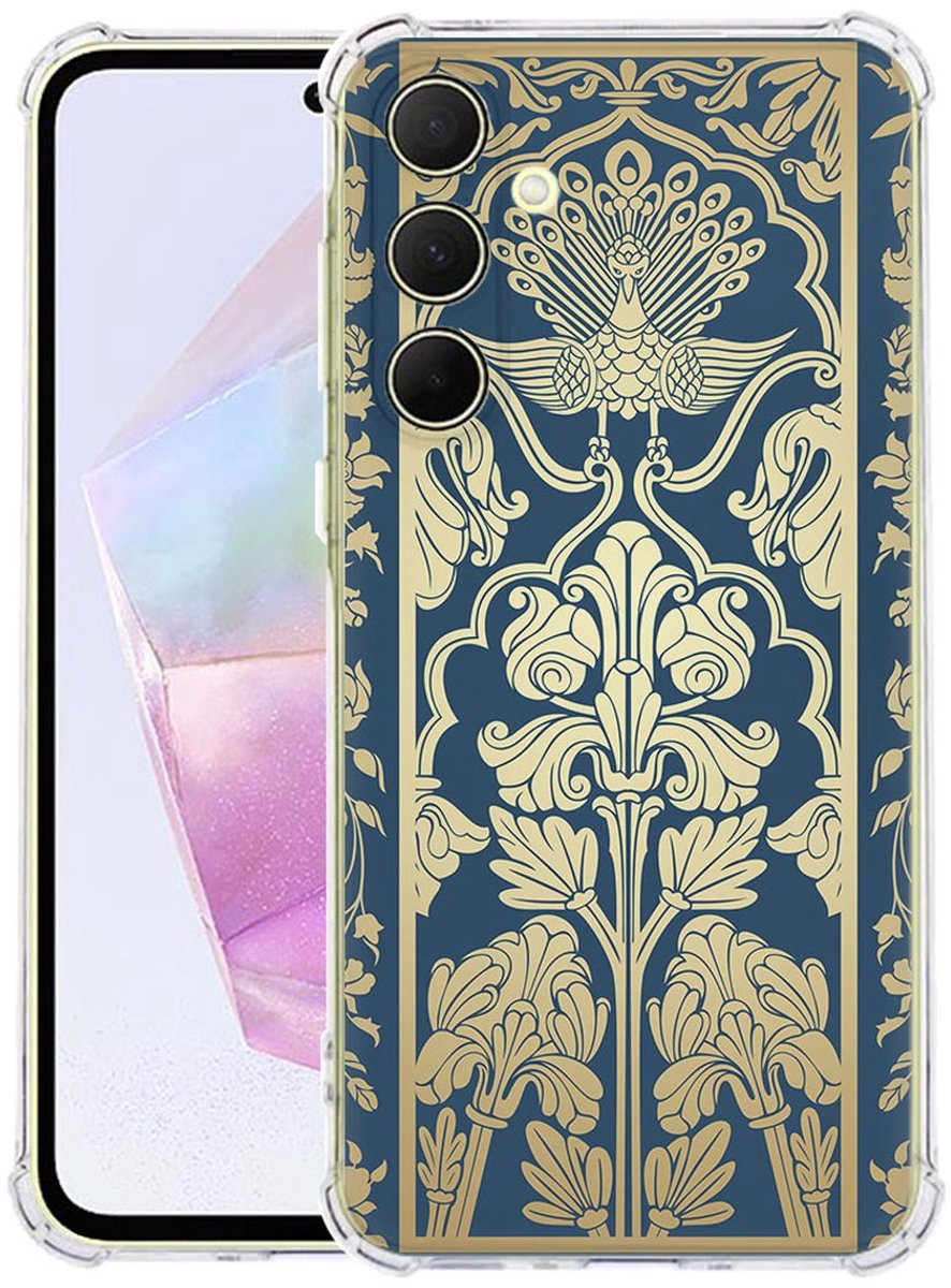 Samsung Galaxy A56 Hoesje - Beige Flowers TPU Antishock