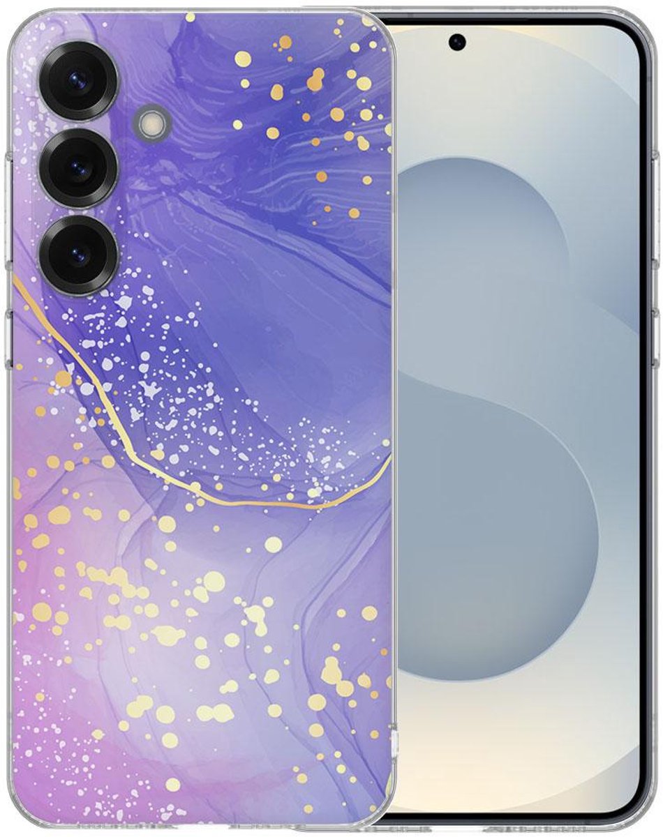 TPU Hoesje Samsung Galaxy S25 - Watercolor Paars Backcover