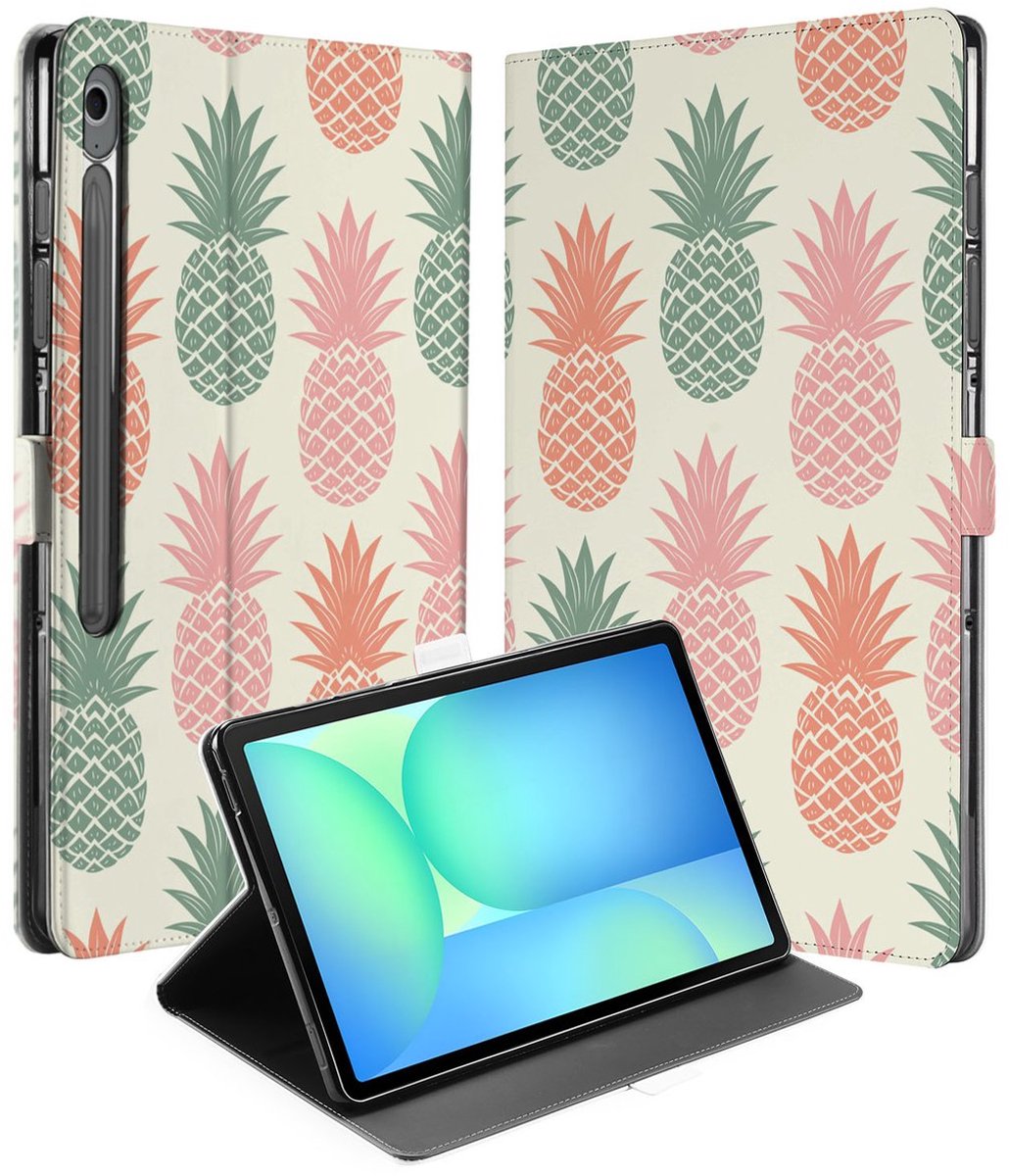 Ananas Book Case Hoesje met Standaard Samsung Galaxy Tab S10 FE Plus