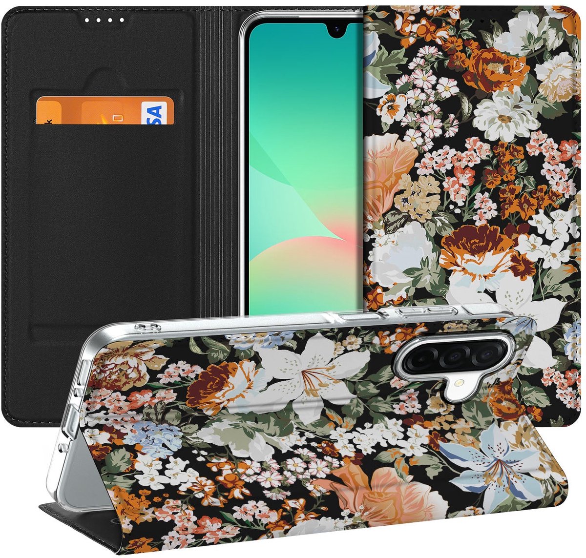 Smart Cover voor Samsung Galaxy A26 Dark Flowers