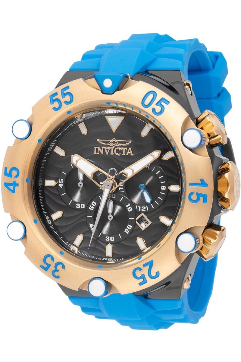 Invicta Subaqua 48545 Heren Horloge - Waterdicht - Analoog - Quartz Uurwerk - Roestvrij Staal met zwarte Wijzerplaat - 54mm
