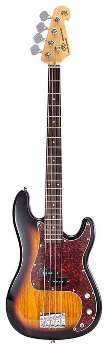 Elektrische basgitaar - SX BD2/3TS - Standard Series - P-Style - 4-snarig - 3-Tone Sunburst - Inclusief tas