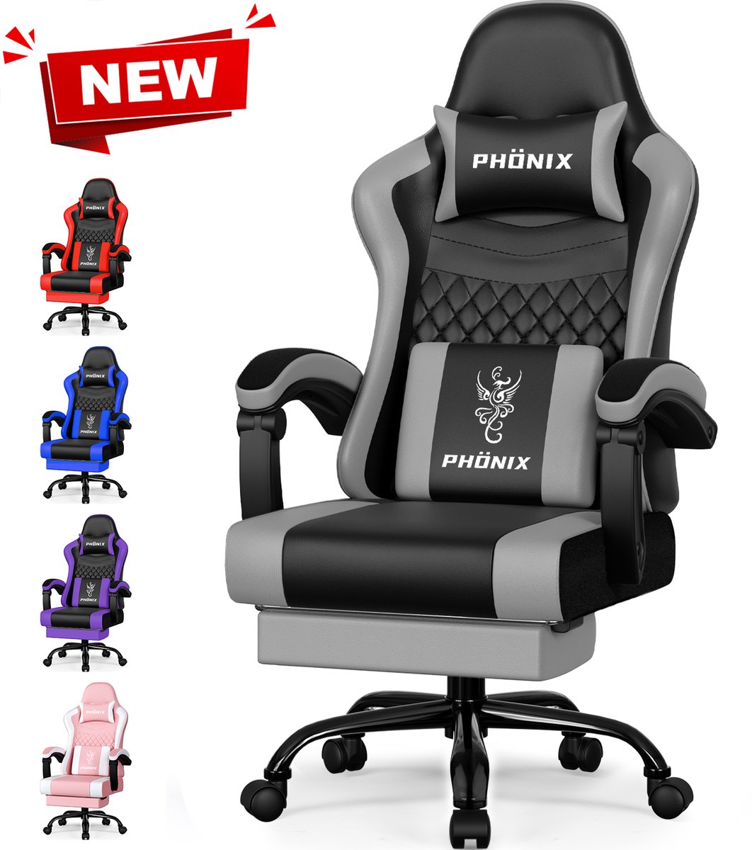 Hiaonyx Gaming Stoel - 170° Verstelbare Rugleuning - Gaming