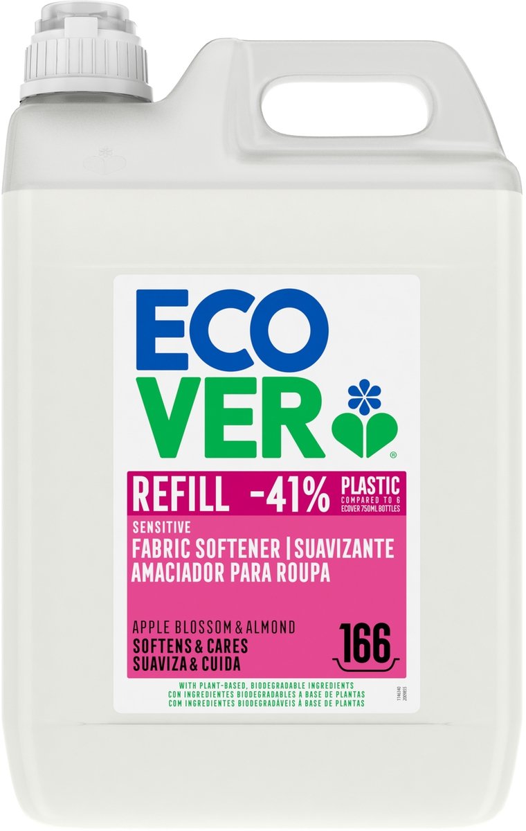 Ecover Wasverzachter Appelbloesem & Amandel Voordeelverpakking 5L 166 Wasbeurt