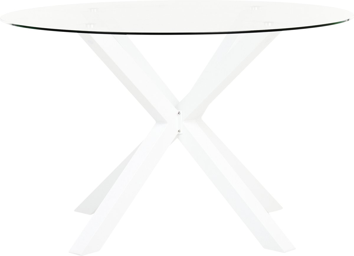MALETTO - Tuintafel - Wit - 120 cm - Glas/Aluminium