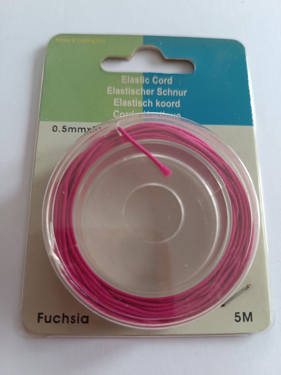 Elastisch koord Fuchsia 1 mm 5 meter
