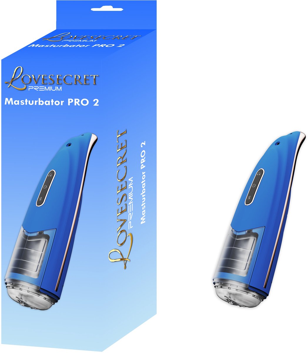 Lovesecret Premium – LS06 – Masturbator Pro 2 – Blauw – Mega Size – Oplaadbaar & Waterdicht
