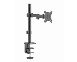 Gembird Bureau Monitorarm voor Enkele Monitor, 17–32 Inch, Tot 9 kg, 360° Rotatie voor Landschaps- en Portretmodus, 45° Kantelbaar, 90° Zwenkbaar, VESA-compatibel, Zwart