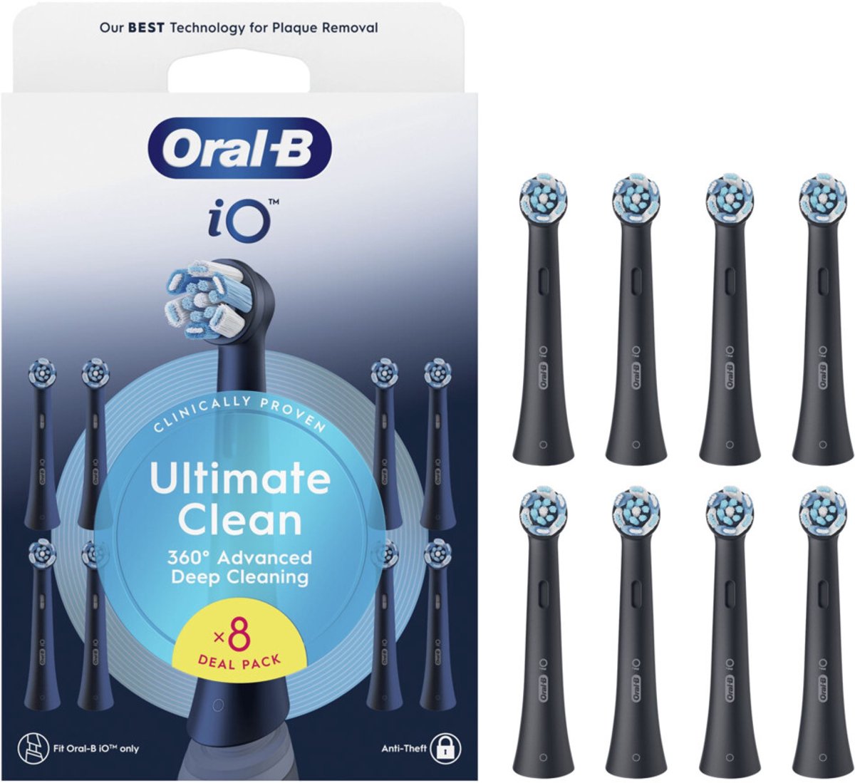 Oral-B iO Ultimate Clean Zwart (8 stuks)
