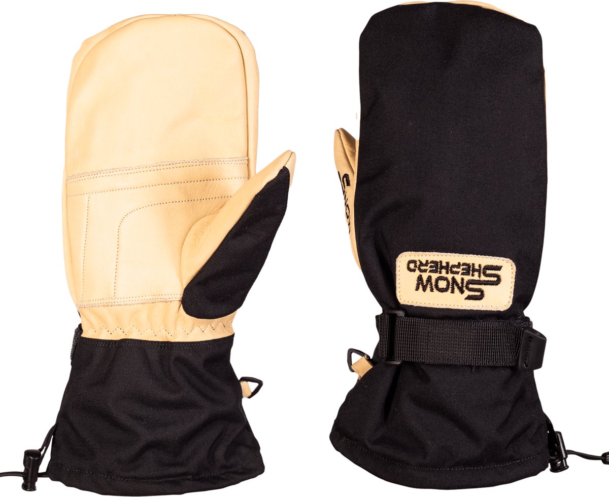 Snowshepherd Skihandschoenen - Leren ski wanten - Zwart/Geel - Anti-slip - Wanten - Heren - Dames - S