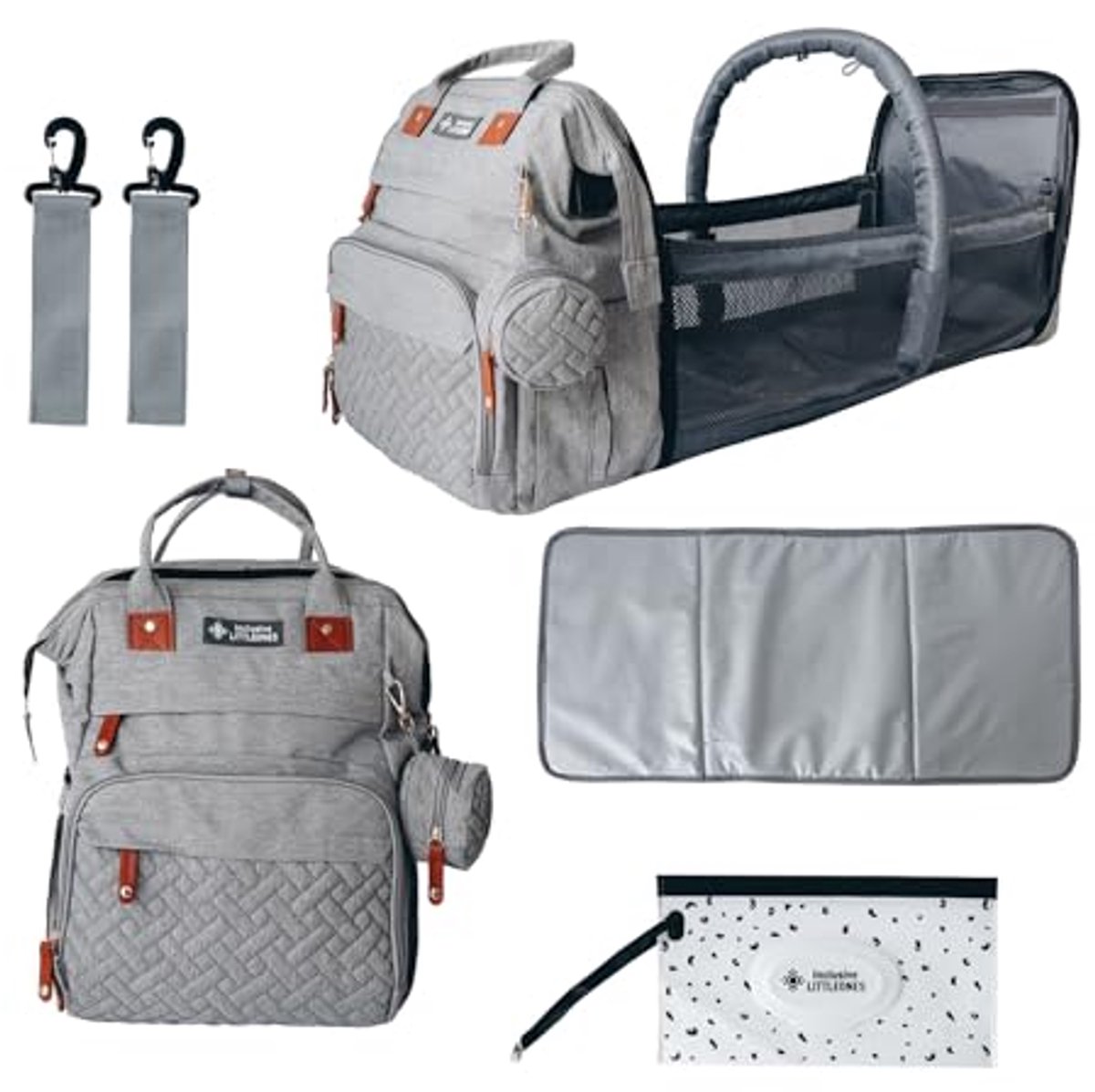 Image of 5-in-1 Luiertas met Aankleedstation en USB-poort - Waterdicht, Draagbare Diaper Bag