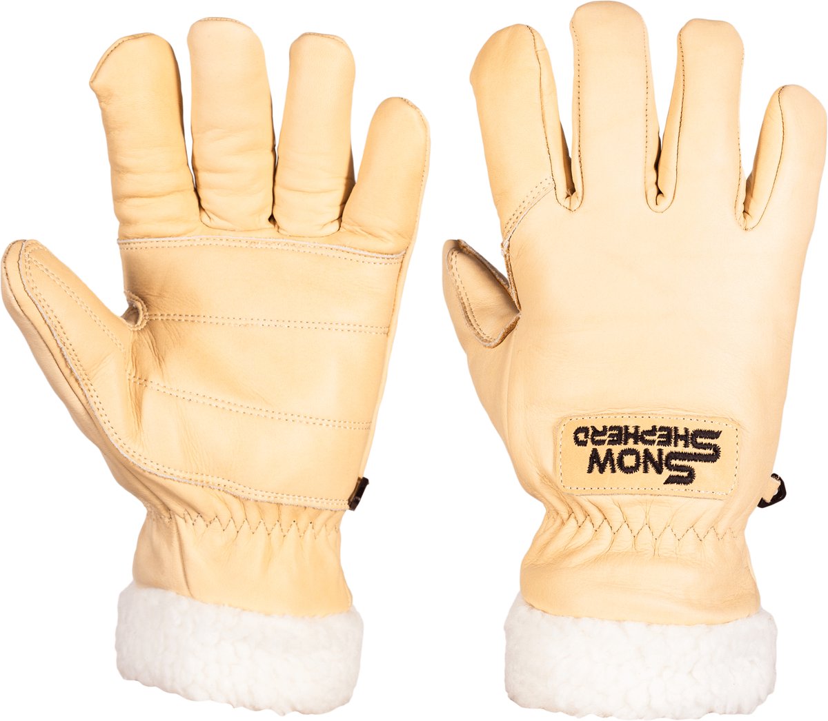 Snowshepherd Skihandschoenen Leer Tan/ Handsschoenen Skihandschoenen Heren Skihandschoenen Dames Werkhandschoenen Bruin