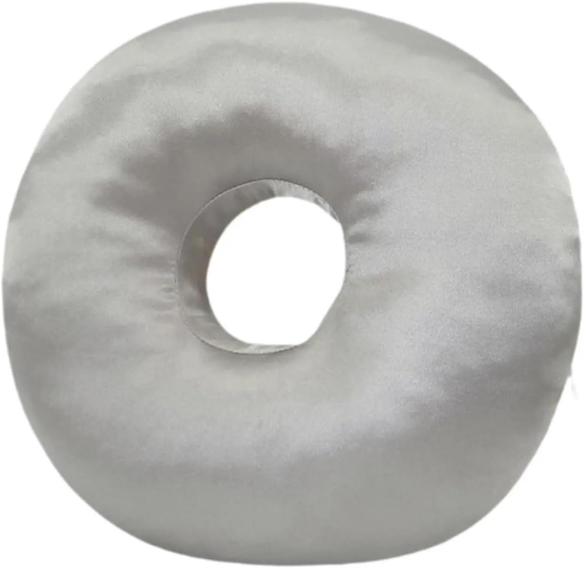 Oorbelkussen - voor Thuiskantoren - Ademend - Ergonomisch - Comfortabel - Verwijderbaar met Rits - 30 cm - Zijslaper - Donutvorm - Lichtgrijs