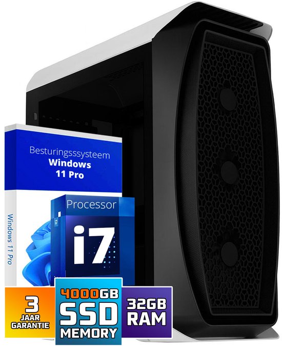 GMR Ultra Slim i7 Office PC - Business Office Computer | 32 GB RAM | 4000GB SSD | USB 3 | Windows 11 Pro | WiFi-Bluetooth