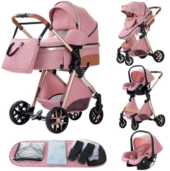 Mila Shop 3 in 1 Kinderwagen - Incl autostoel - Wandelwagen - Mila - €189,95
