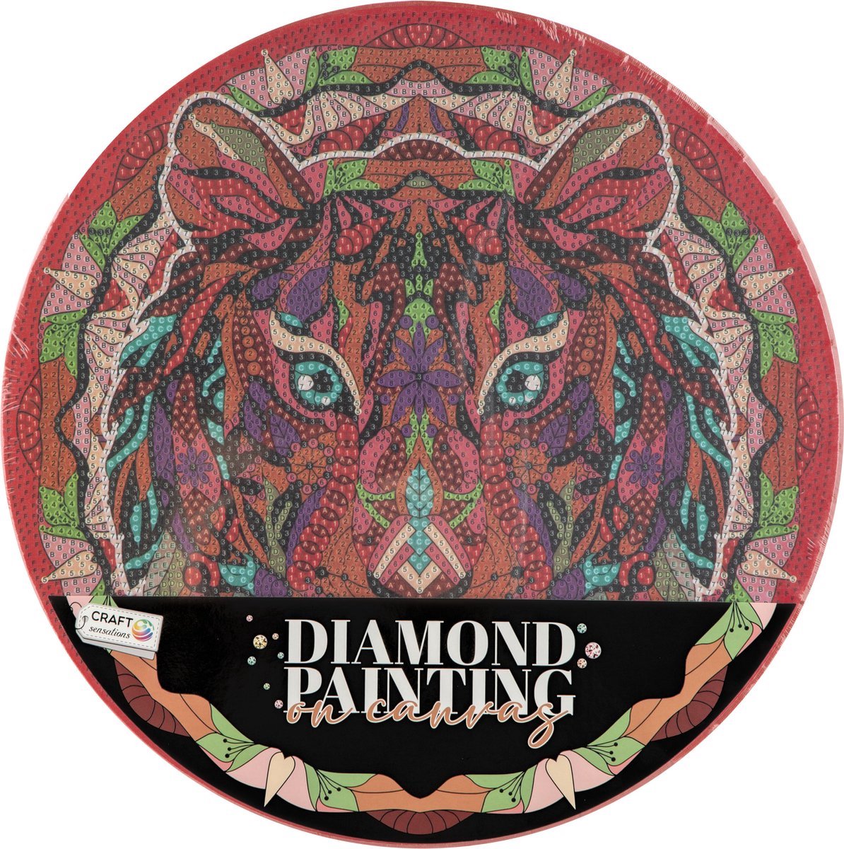 Craft Sensations - Diamond Painting op Canvas - Tijger - Diameter 30 cm - Geschikt voor 12 Jaar en Ouder