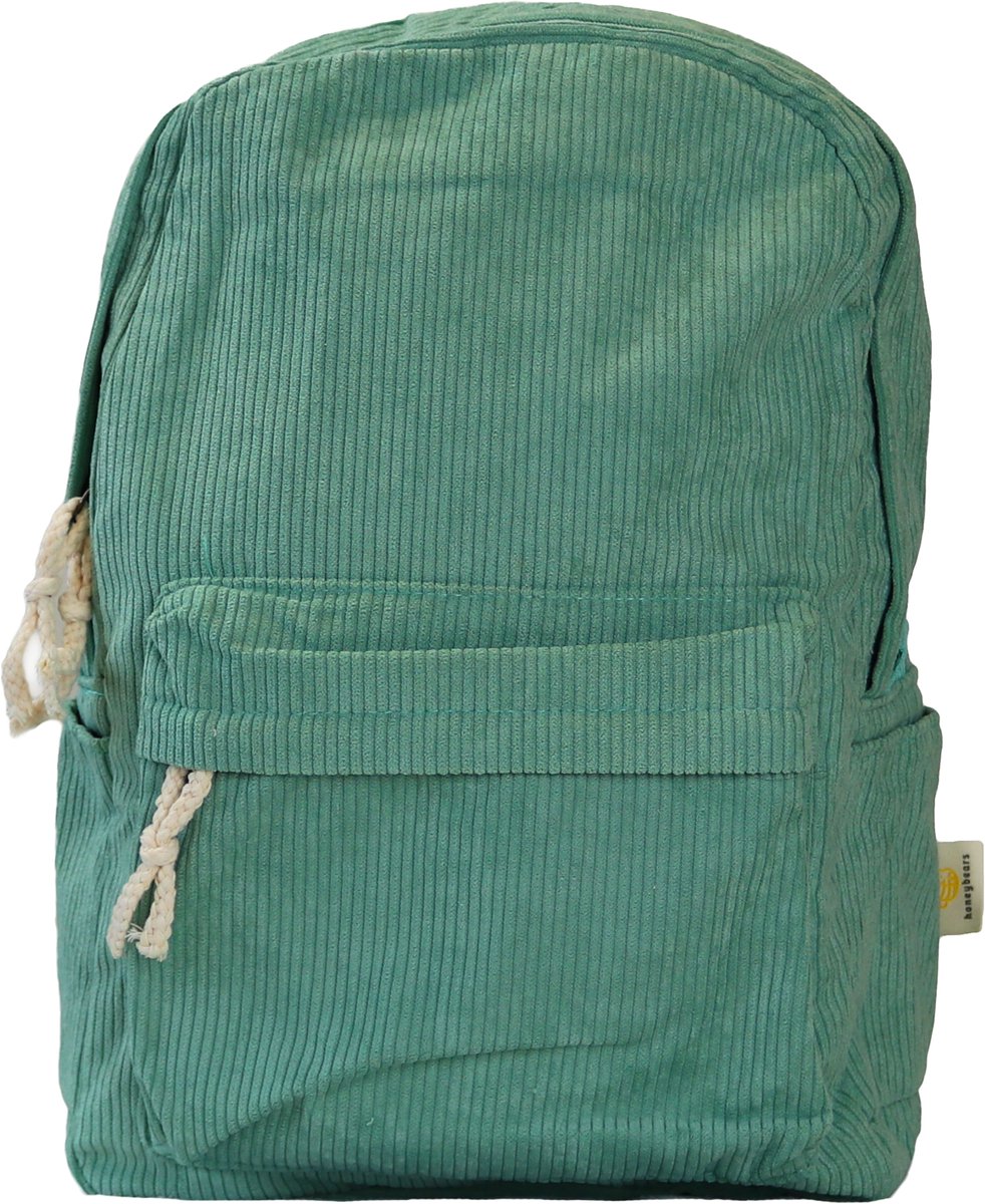 Honeybears - Corduroy rugzak – Schooltas - Kinder rugzak – Rib tas - Groen