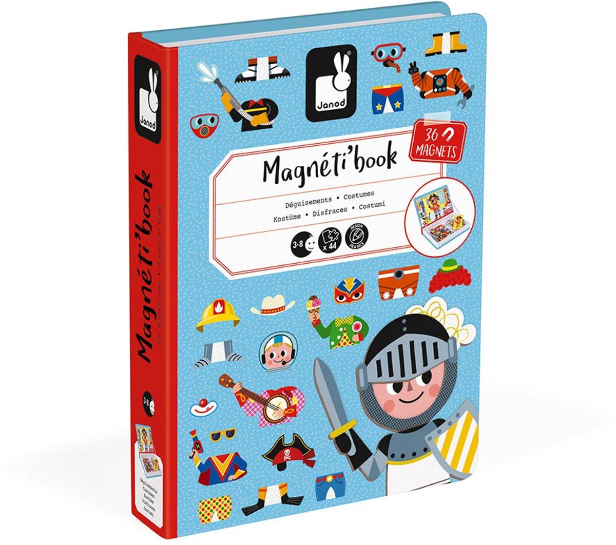 Janod - Magnetibook - Verkleedfeest Jongens - Magneetboek Speelset — afbeelding 10
