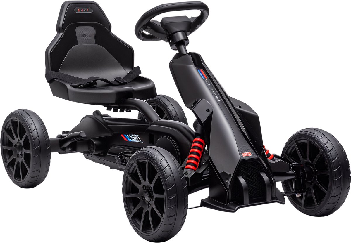 HOMCOM Trapauto Go-Kart Kunststof, Metaal 100L x 58B x 58,5H cm Zwart