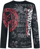 Rock Rebel by EMP Zwart shirt met lange mouwen en all-over print - Heren - L