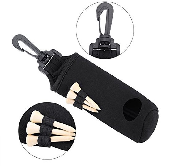 Golfbaltas met clip en accessoires - Draagbare tas voor golfthee en ballen van Merkloos — afbeelding 3