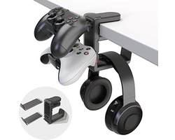 3-in-1 Gaming Hoofdtelefoon en Controller Houder met Verstelbare Arm - Onder Bureau Standaard
