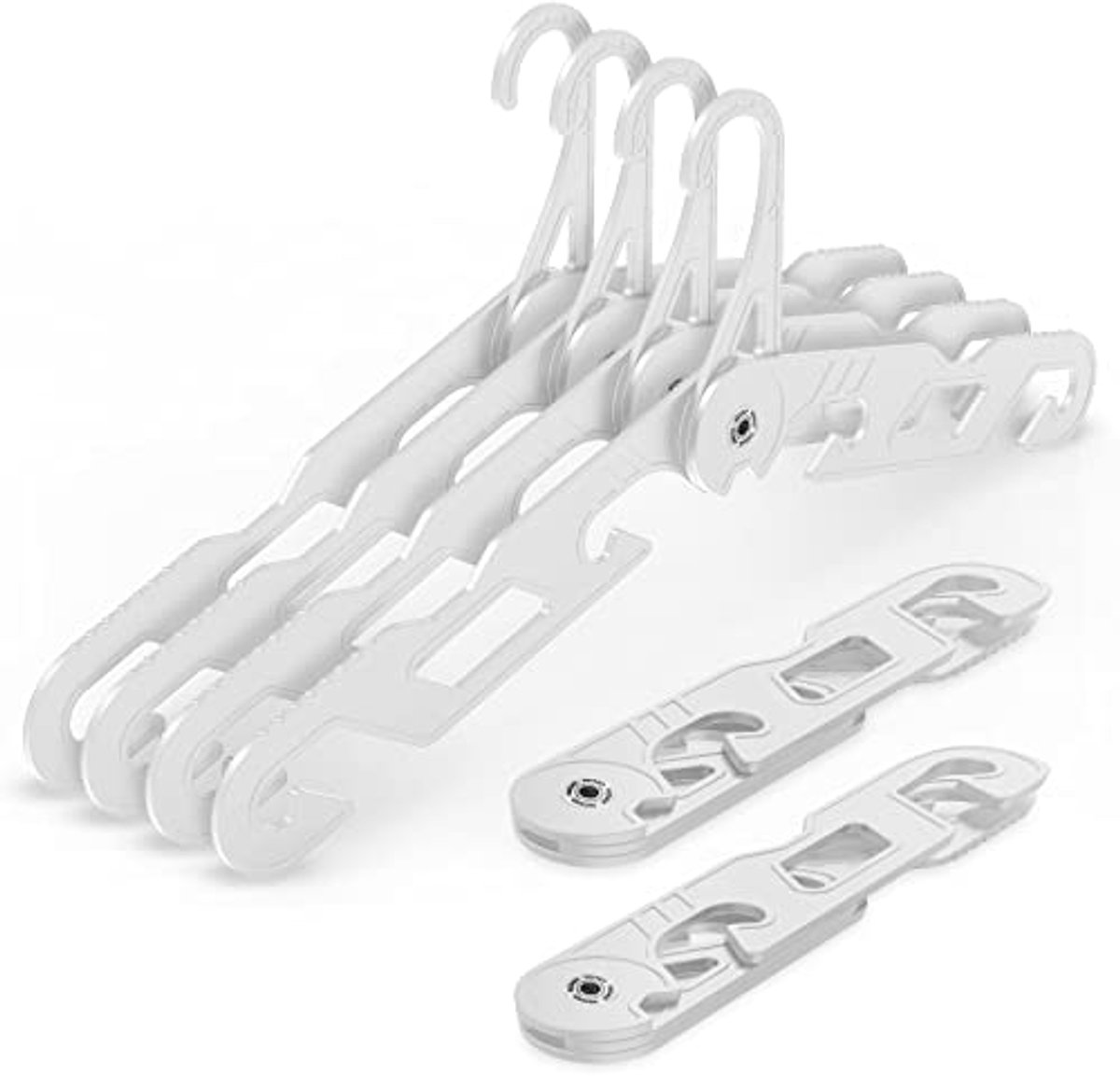 Draagbare Opvouwbare Kleerhangers voor Reis - 6 Stuks in Wit