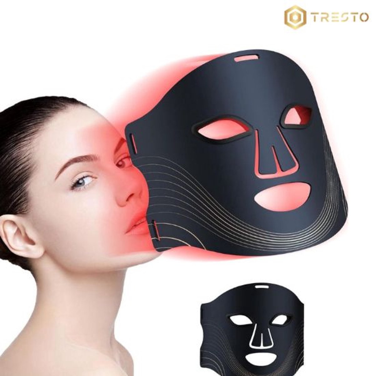 TRESTO - Roodlicht therapiemasker - LED gezichtsmasker - lichttherapie - Gezichtsmasker - Masker - Infrarood - infraroodmasker