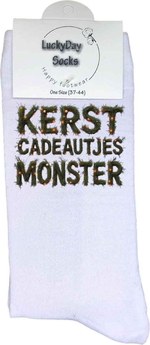 LuckyDay Socks - Grappige Kerst Cadeaus voor Dames en Heren - One Size Sokken met Tekst - Huissokken - Kerstsokken - Geschenk Vrouwen, Mannen , Moeder, Mama, Papa, Vader, Vriend, Vriendin, Zus, Broer, Oma, Opa - Originele Cadeautjes Volwassenen