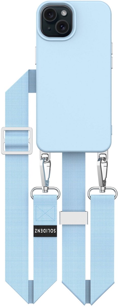 Geschikt voor iPhone 15 Plus Hoesje Met Koord - Afneembaar Koordje 15 Plus - Backcover Met Koord 15 Plus - Telefoonhoesje - Cord Case - Telefoon Ketting Verstelbaar - Lanyard - Geschikt voor MagSafe Case - Solidenz Collection - Blauw