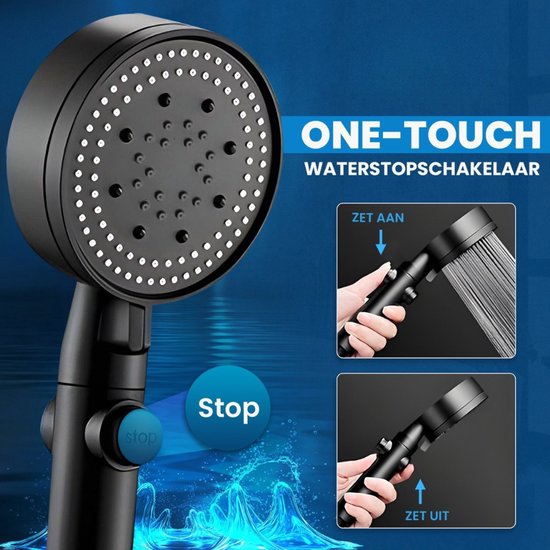 DoucheSet - Douchekop met Slang, Houder & Badmuts/Douchemuts - Waterbesparend – Hoge druk – Regendouche - Zwart Mat