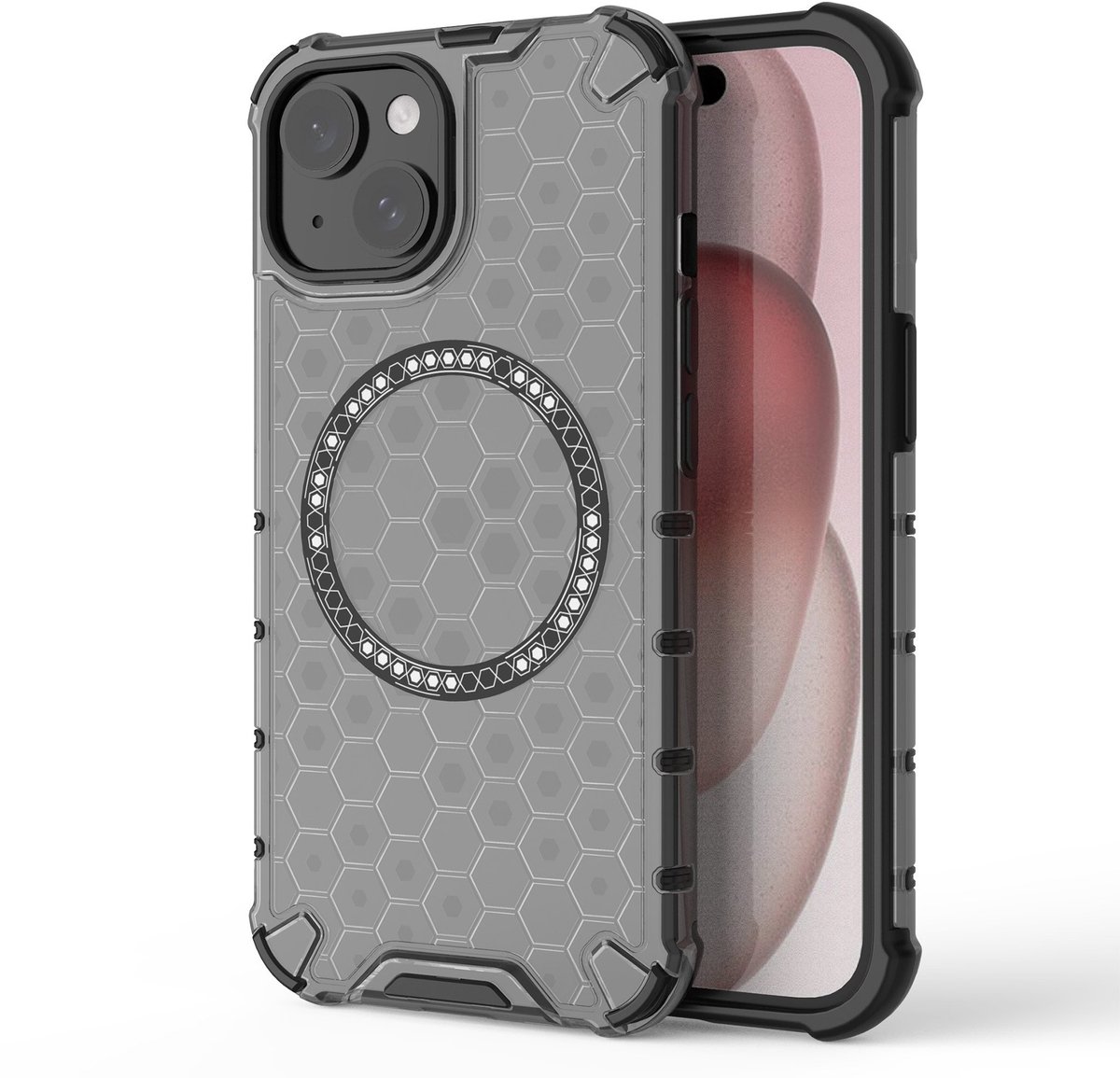 Solidenz HexArmor MagShield geschikt voor iPhone 15 hoesje - Geschikt voor MagSafe - Zwart
