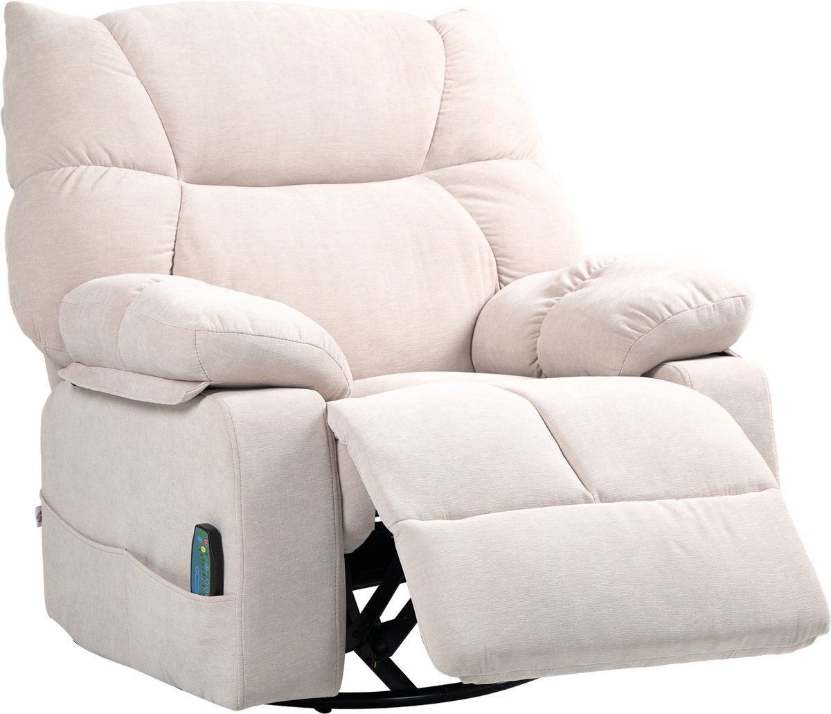 Massagestoel - Relaxfauteuil - Zetel - 1 persoons - Met armleuning - Zeer comfortabel - Elektrisch - Beige