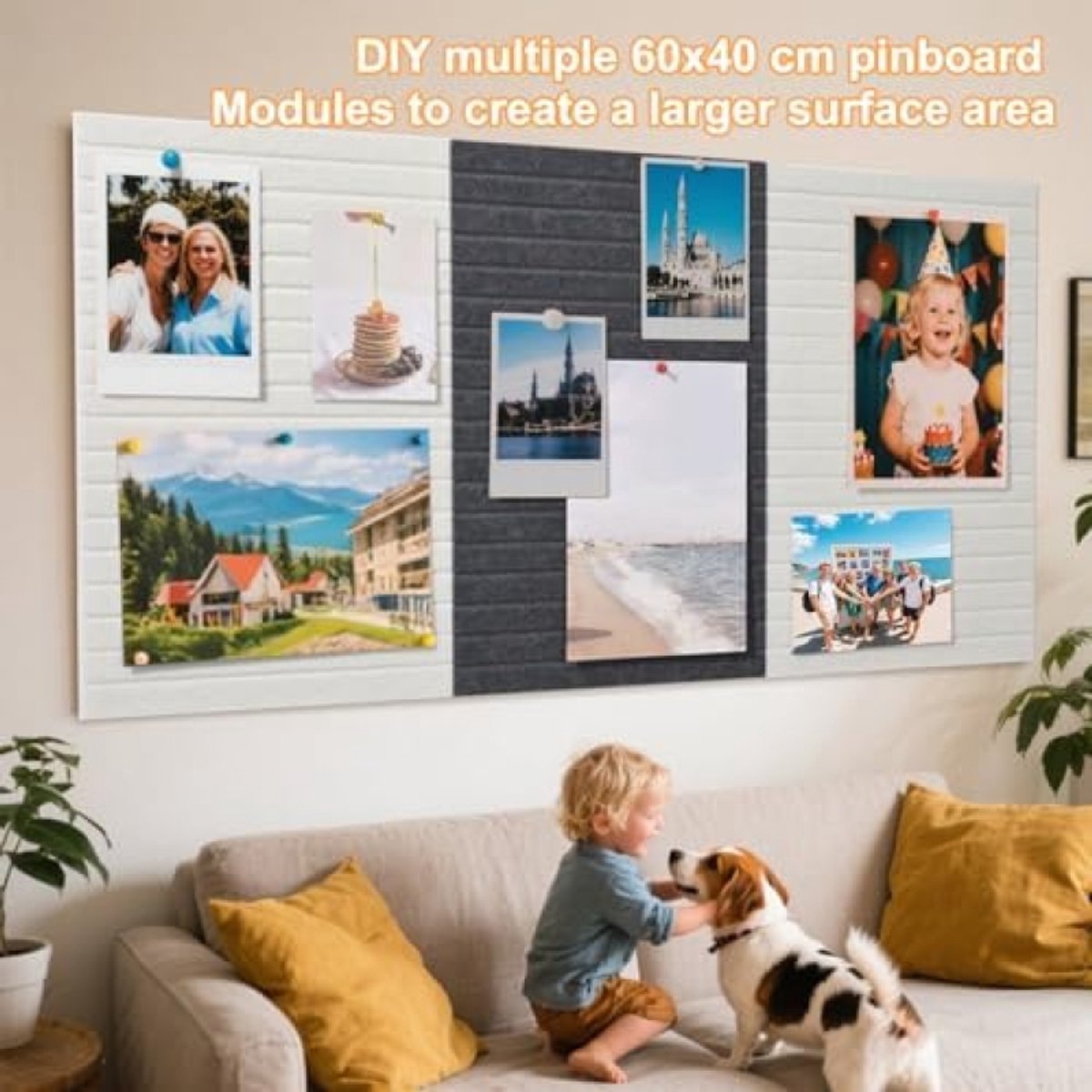 Groot vilten prikbord zelfklevend 90x60cm viltbord, decoratief prikbord van vilt, 0,9cm dik, opvouwbaar fotopaneel memoborden memo boards bulletin board wanddecoratie voor kantoor keuken - Lichtkamel