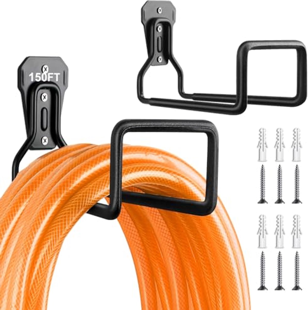 Metalen Tuinslanghouder Wandmontage - 2 Stuks Zware Slang Haken voor Buiten