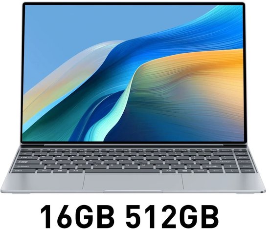 Laptop 14 inch FHD – Intel Quad Core – 16 GB RAM – 512 GB SSD – Windows 11 Pro – Ultraslank Notebook voor Kantoor en Studie - Merkloos - Hoofdafbeelding