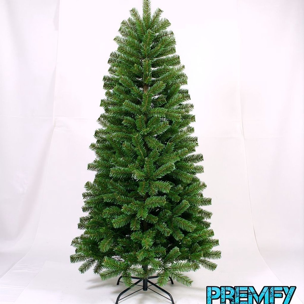 Premfy Smalle Kunstkerstboom 180cm met 550 takken - Mooi Vol - Zonder verlichting - Pencil Pine - Extra smalle Kunstkerstboom - Spar - Kerstboom voor smalle of kleine ruimtes - GROEN - Inclusief metalen Standaard - PVC - Kerstboom Kunststof - Binnen – foto 2