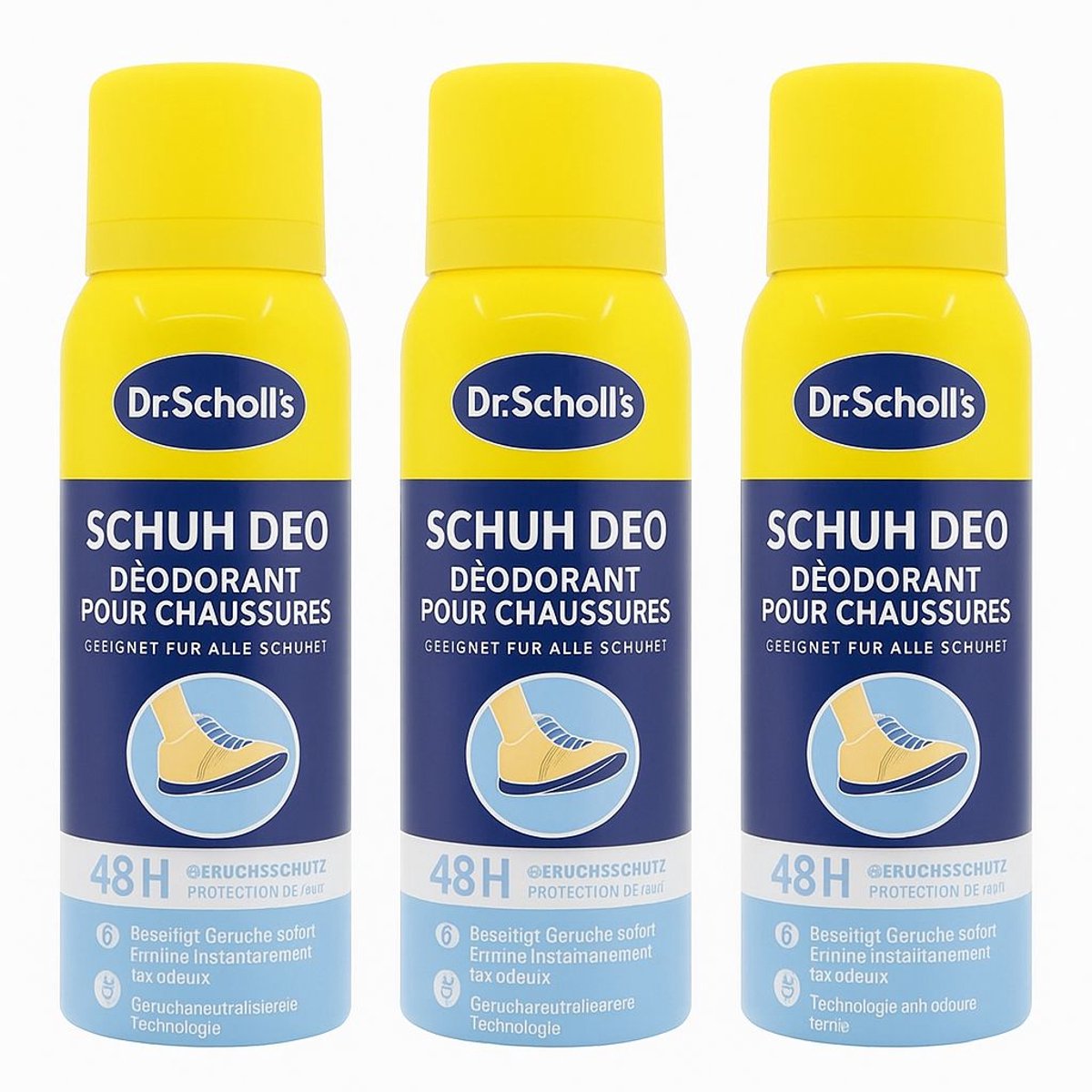 Scholl - Schoenendeodorant - Odor stop - 48H - Voordeelverpakking - 3x150ML
