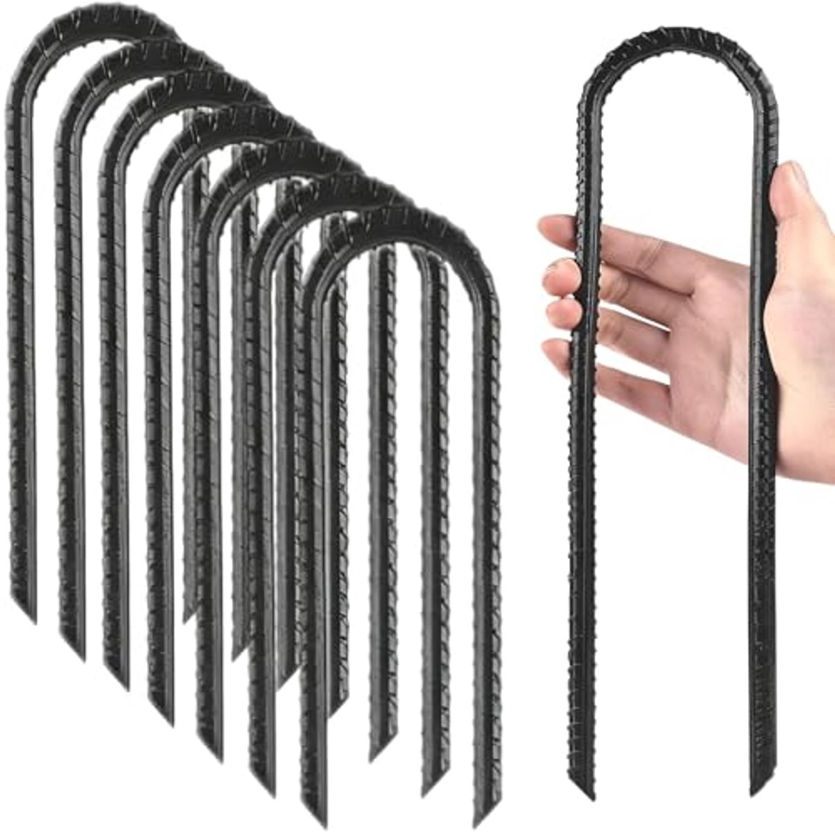 Set van 8 stormbestendige grondankers voor tenten en trampolines - 30 cm lang, roestvrij staal
