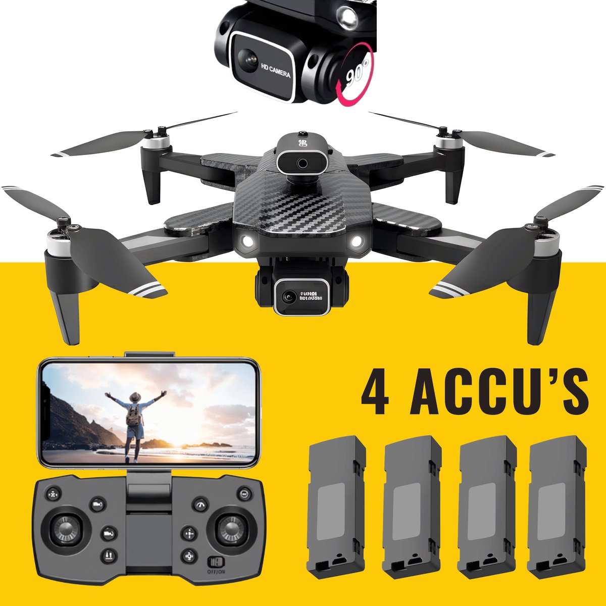 Killerbee X5 SE VIPER - Drone met dubbele camera - geschikt voor kinderen en volwassenen - Brushless motoren - Ultra Fly More Combo - 53 minuten vliegtijd - Inclusief tas en 4 accu’s !!