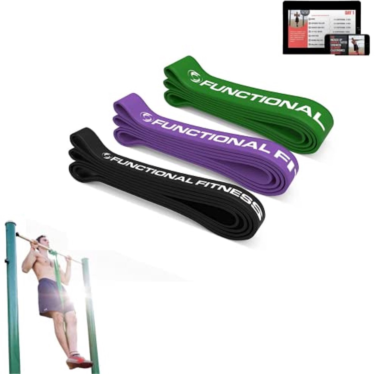 Functionele Pull-Up Bands Set - Weerstandsbanden voor Optrekken 250 lbs