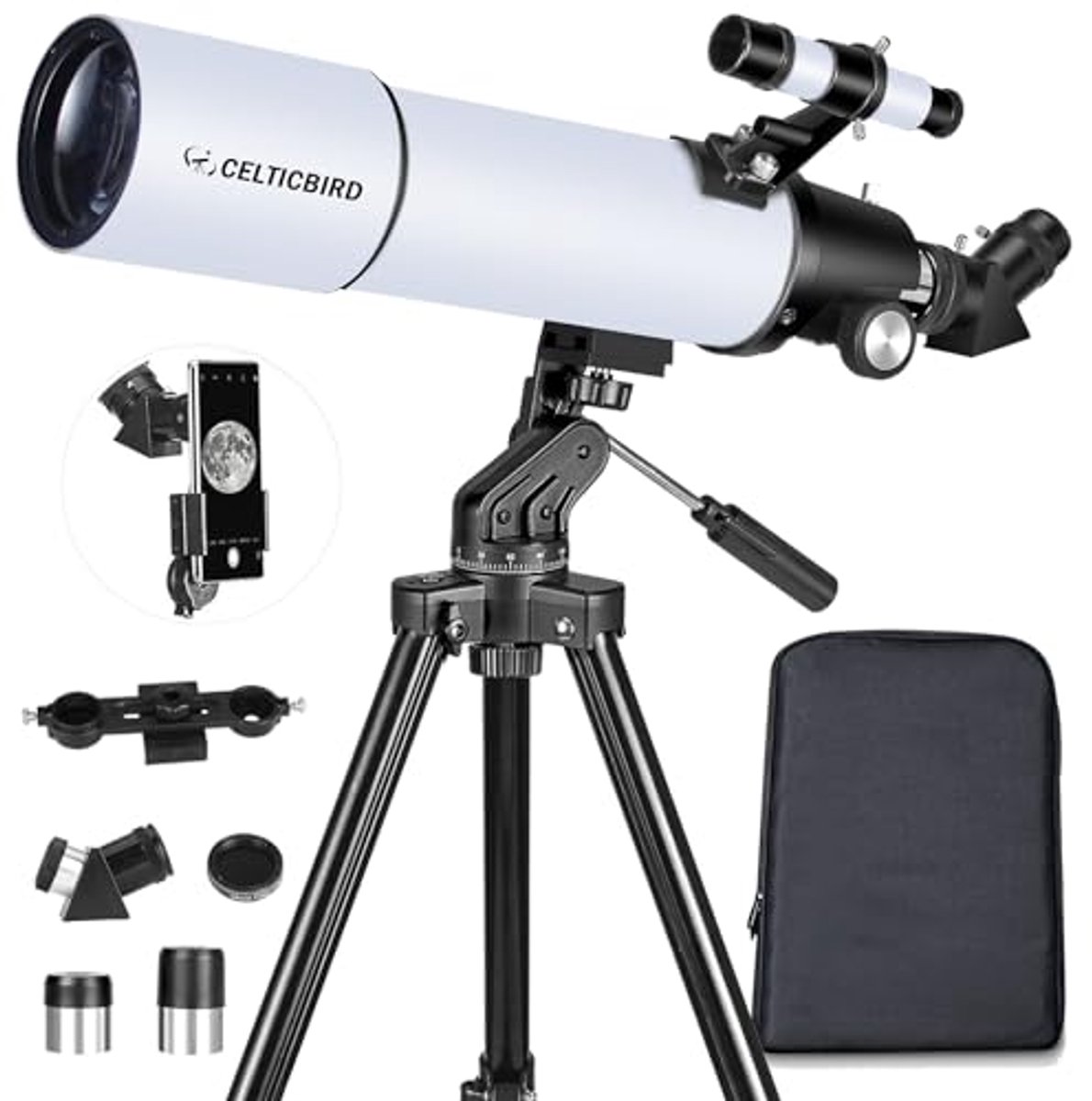 80 mm diafragma 600 mm refractortelescoop voor astronomie - Ideaal voor volwassenen, kinderen en beginners