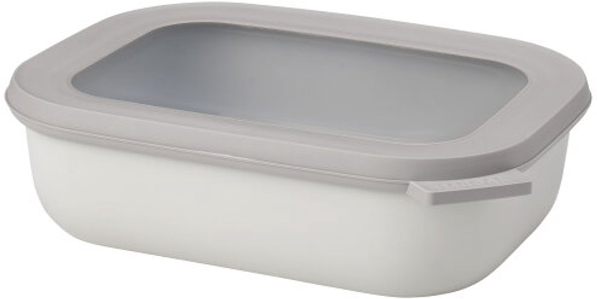 Mepal – Multikom Cirqula rechthoekig 1000 ml – Mag in de vriezer, magnetron en vaatwasser – Nordic white – Geschikt als meal prep bakje