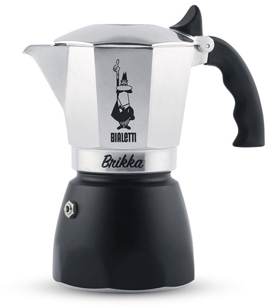 Bialetti Brikka (r)Evolution - Percolator - 4 kops - Zwart/ Aluminium