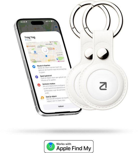 2x Trag Tag + witte sleutelhanger – gps tracker – keyfinder